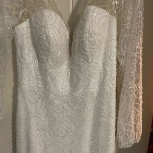 Wedding dress; Private collection fitted sequin dress with train